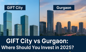 GIFT City (smart infrastructure) vs Gurgaon (urban skyline)